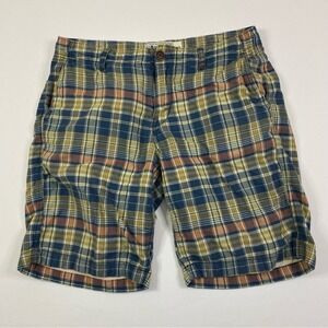 Lucky Brand Chino Shorts Men's 29 Colorful Plaid Flat Front Preppy Y2K‎